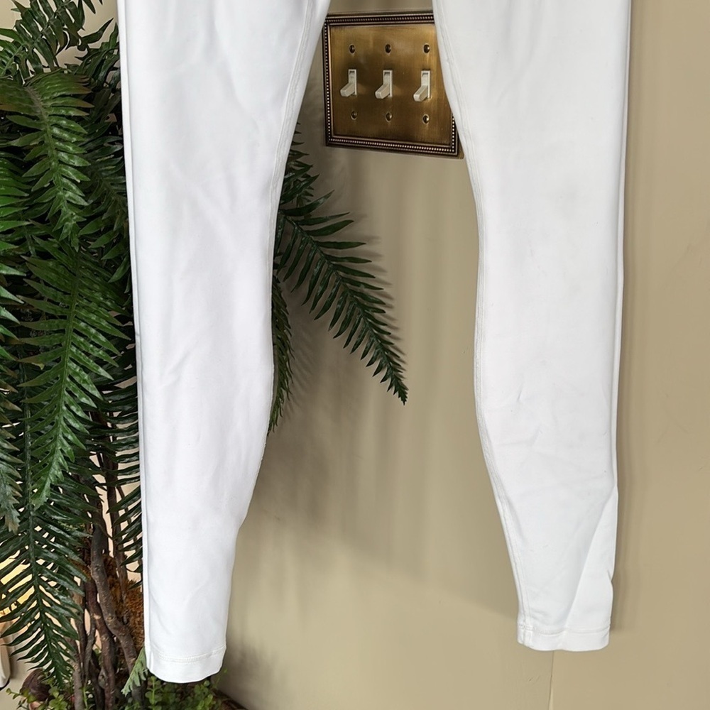 Lululemon Wunder Under Reversible Yoga Pants 2-in-1 White Leggings Pink Floral - Picture 12 of 16